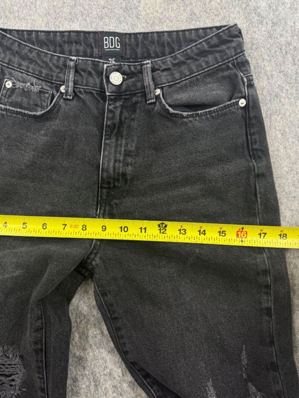BDG Womens Black Jeans Crop Flare Sz 25 Wilco Distressed - Picture 7 of 13